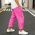 thumbnail image 6 of OGLCCG Cotton Linen Pants for Girls Teens Summer Casual Straight Leg Boho Pants Elastic Waist Beach Trousers with Pockets 4-15 Years, 6 of 6