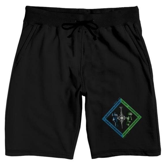 Fantastic Beasts Albus Dumbledore vs. Gellert Grindelwald Men's Black Lounge Shorts-XXL