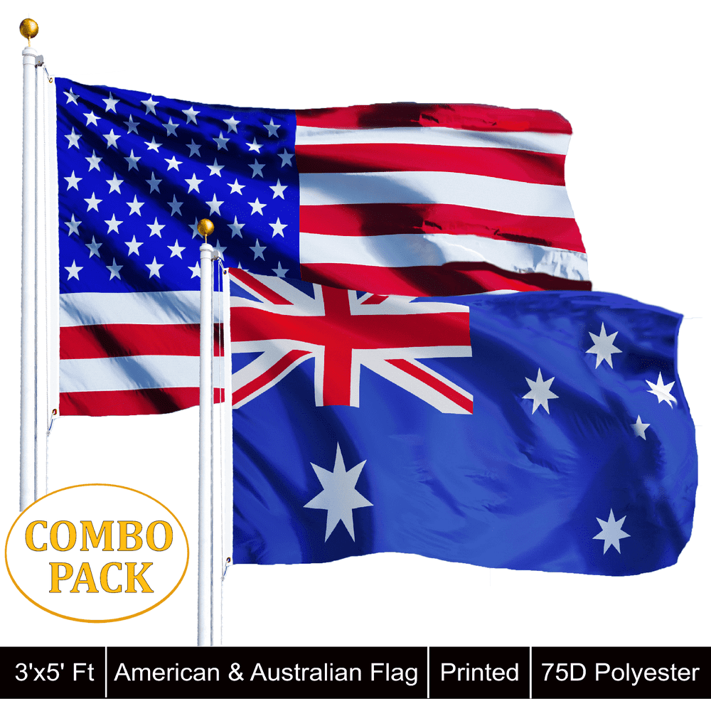 G128 Wholesale LOT 3 'x 5' USA AMERICAN FLAG & 3 'x 5' AUSTRALIAN
