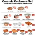 thumbnail image 5 of Gotham Steel Hammered 20 Pc Ceramic Cookware Set Nonstick, Induction Pots and Pans Set, Non Toxic Cookware Sets, Oven & Dishwasher Safe, Copper, 5 of 9