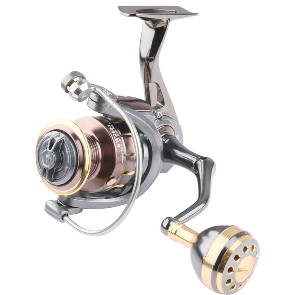 DEUKIO Spinning Reel SW2000-7000 Metal Bearing 4+1BB Metal Body Rocker Grip High Quality Fishing Reel Saltwater Freshwater