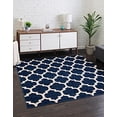 thumbnail image 2 of Unique Loom 3121669 Moroccan Lattice Square Rug, 10', Navy Blue/Beige, 2 of 10