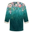 thumbnail image 5 of Taylonsss Fashion Women's Summer V-Neck 3/4 Sleeve Lace Print Casual T-shirt Blouse, 5 of 5