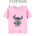 thumbnail image 3 of Camiseta de algodón para niños de Lilo Stitch Anime, camisetas para niños, camisetas para niños, camisetas casuales de manga corta con cuello redondo de moda de verano 2024, 3 of 5