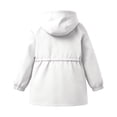 thumbnail image 5 of DJDLJWCJ Teen Girls Mid Length Windbreaker Water Resistant Solid Color Zip Up Hooded Jacket for Outdoor Hiking White Size 11, 5 of 9