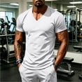 thumbnail image 2 of Ulitacool Men T Shirt Summer Athletic Stretch Breathable Fitness Short Sleeve Tee With Functional Design Classic Clothes White, 2 of 7