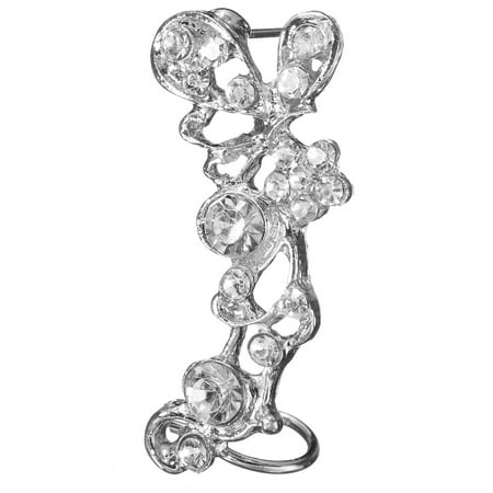 Austrian Crystal Butterfly Flower - 1PC Charm Fashion Crystal Butterfly Flower Ear Cuff Stud Earrings Wrap Clip