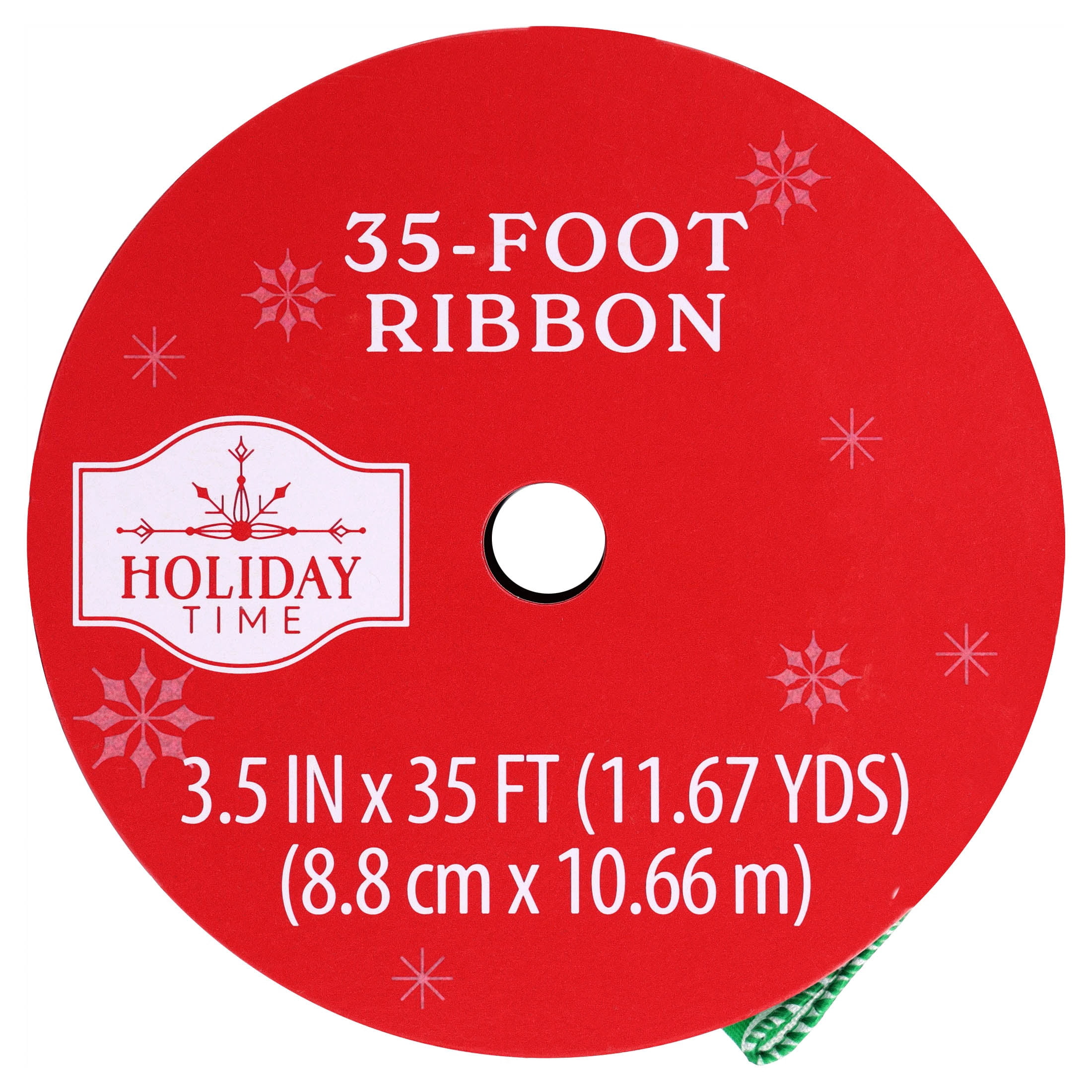 Green and White Striped Christmas Ribbon, 3.5" x 35', by Holiday Time