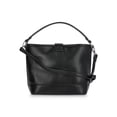 thumbnail image 3 of No Boundaries Women's Faux Leather Moto Bucket Bag, Black, 3 of 6