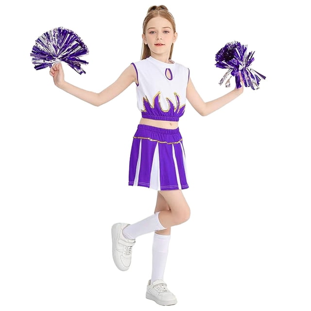 Lujianch Children Cheerleading Team Student Role Playing Stage Performance Competition Carnival Party Set Girls Outfits Sets Size 5-6 Years