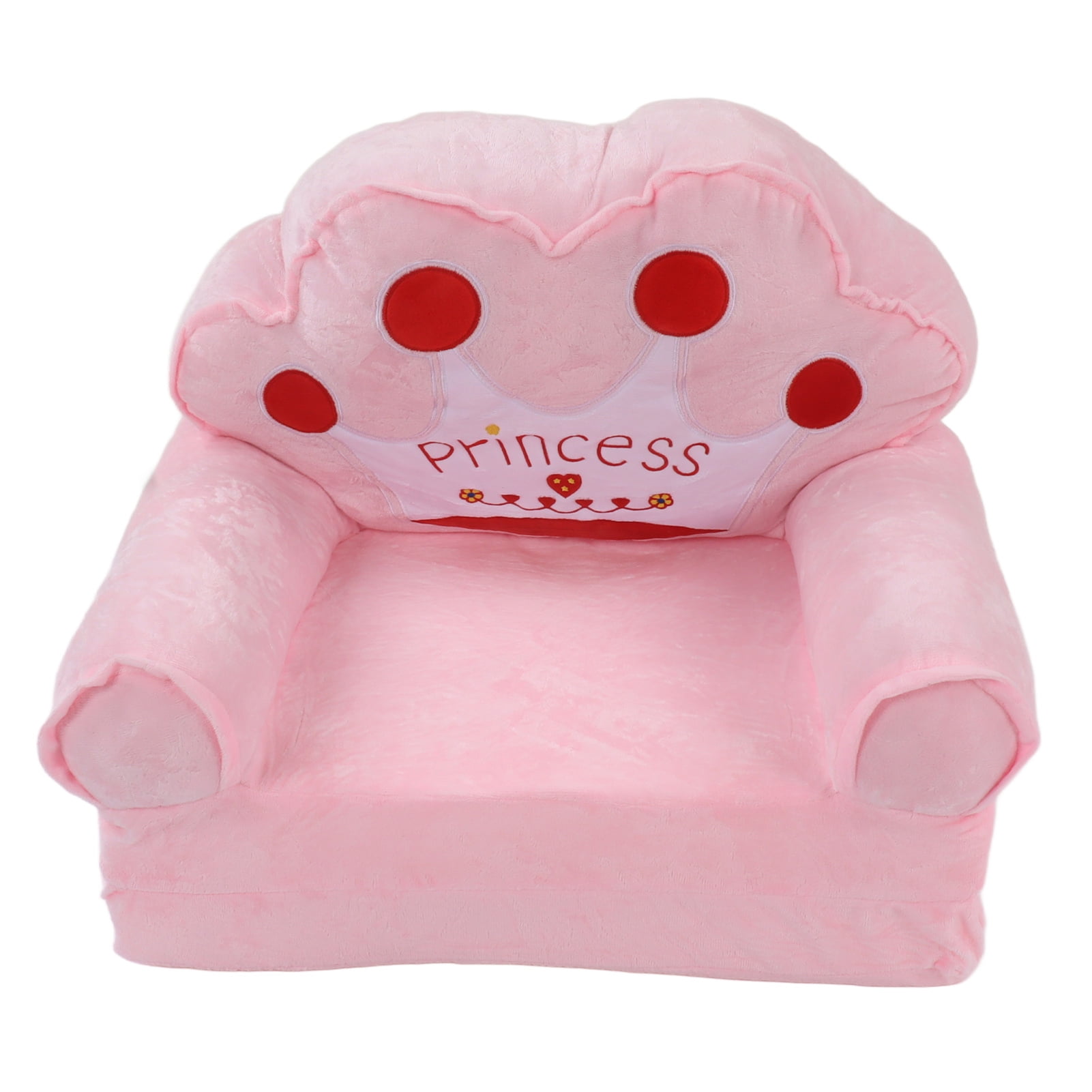Fyydes Foldable Kids Sofa Toddler Lazy Girl Sofa Bed Baby Folding Cute Cartoon Princess Crown Pattern Small Bed Couch Sofas 2 Layers