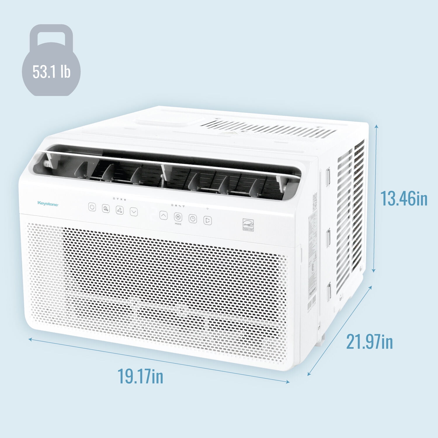 Keystone 8,000 BTU Window Mounted Inverter Air Conditioner with Remote Control, KSTAW08INV
