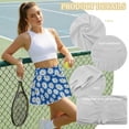 thumbnail image 6 of Xoenoiee Blue Daisy Flower Print Womens Pleated Tennis Skirts with Pocket Shorts High Waisted Skorts Lightweight Golf Skirt Flowy Athletic Skort, L, 6 of 6