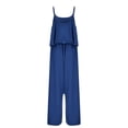 thumbnail image 3 of Vedolay Jumpers for Women Casual Solid Color Sleeveless Wide Leg Pant Jumpsuit,Blue M, 3 of 5