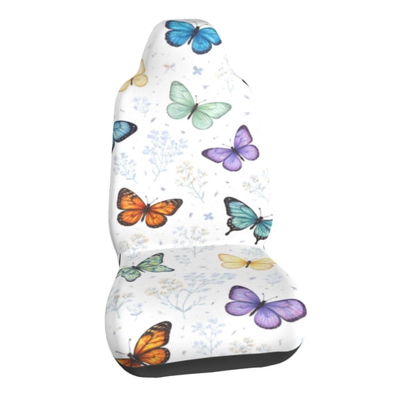 Butterfly Floral Pattern Car Seat Covers Stretch Car Seat Protectors Universal Fit
