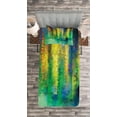 thumbnail image 3 of Ambesonne Abstract Quilted Bedspread Set 2 Pcs, Spring Flowers, Twin Size, Green Yellow, 3 of 3
