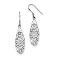 thumbnail image 1 of Sterling Silver Rhod-Plated Polished Fancy Flower Dangle Earrings (45 X 10) Made In Thailand qe11995, 1 of 2