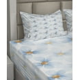 thumbnail image 2 of Ambesonne Pastel Fitted & Top Sheet Set with Shams, Chamomiles Art, Blue Yellow White, 2 of 4