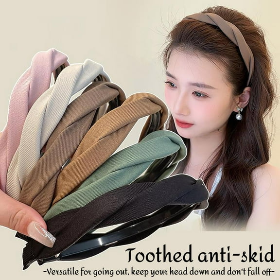 High Head Headband For Women,Non-Slip Wide Headband with Teeth for Hair Control,Women's Daily Wear Headdress High Skull Top Pressure Hair,Tidy Up Loose Strands Of Hair,Comfortable For Daily Use
