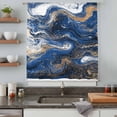 thumbnail image 5 of Blue Marble Sheer Curtains 45 Inches Long, Modern Minimalist Abstract Fluid Art Light Filering Curtains, Breathable Simi Curtain Privacy Drapes for Kitchen Bathroom Lightweight Small Window Treatment, 5 of 9