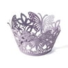 Weddingstar Lavender Beautiful Butterfly Filigree Paper Laser Cupcake Wrappers