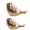 thumbnail image 1 of 2x Adorno de pájaro de cerámica Estatua Estatuilla Accesorios para fotografía Decoración para hogar Dorado, 1 of 9
