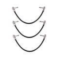 thumbnail image 2 of Cable ammoon 30cm/ 12in Guitar Effect Pedal Instrument Patch Cable 1/4" Silver Right-angle Plug Black PVC Jacket, 3-Pack, 2 of 5