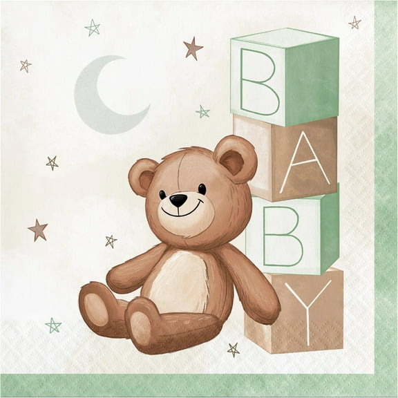 192/Case Bulk Teddy Bear 2Ply Luncheon Napkin