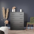 thumbnail image 2 of Woodpeckers Furniture and Mattress WPfurniture 4 Drawer Chest Wooden Dresser with Lock (Black), 2 of 2