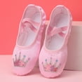 thumbnail image 5 of adviicd Ballet Shoes for Girls Toddler Ballet Slippers Soft Leather Boys Dance Shoes (Pink,3.5-4 Years), 5 of 9
