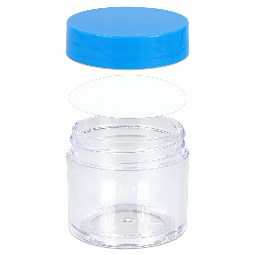 Beauticom 648 Pieces 30G/30ML(1 Oz) High Quality Thick Wall Round Clear Plastic Container Jars with Flat Top Lid - 648 Jars (1 Case)