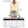 thumbnail image 6 of Women's Tie Front Long Sleeve Rib Knit Shrug Sweaters Cardigan Crop Top, 6 of 6