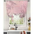 thumbnail image 3 of Pink Christmas Village Tie Up Curtains for Window, Snowflake Fantasy House Xmas Tree Thermal Insulted Balloon Shade Adjustable Rod Pocket Curtains Valance Panels for Kitchen Bathroom Café 42 x 45, 3 of 7