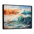 thumbnail image 2 of Designart "Exotic Shore Wave Blend IV" Beach Floater Framed Wall Art Prints, 2 of 5