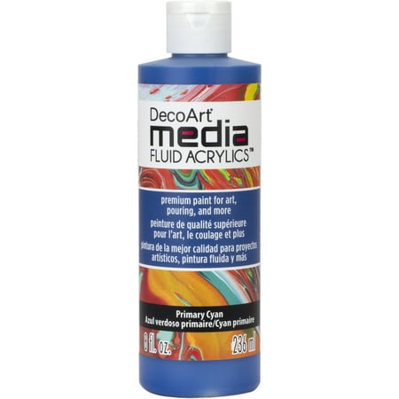 UPC: 0766218076601 | DecoArt Media Fluid Acrylic Paint 1 oz. Primary Cyan (Series 2)
