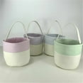 thumbnail image 4 of Handheld Striped Basket Cute Bunny Easter Basket with Handles for Eggs Candy Small Empty Basket with Decorative Pattern Perfect for Easter Egg Hunt Gift Favor Home Kitchen Table Spring Decoration, 4 of 8