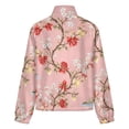 thumbnail image 6 of Jackets for Women Winter Coat Jackets Flannel Stand Collar Jacket(Pink Floral Sailboat Wallpaper Design,Size:S-4XL), 6 of 7