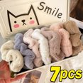 thumbnail image 2 of Juego de 7 coleteros de terciopelo para mujer, de color liso, para niña, para el pelo, accesorios para el pelo, 2 of 5