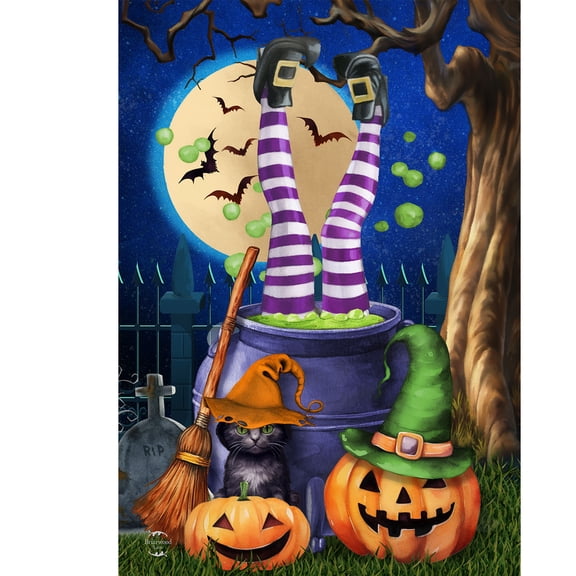 Briarwood Lane Halloween Garden Flag 12x18 For Outdoor Witches Brew For Halloween Garden Flag Flags For Outside