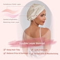 thumbnail image 6 of HBlife Adjustable Double Layer Silk Satin Sleeping Hair Bonnet, Champagne, Large, 6 of 6