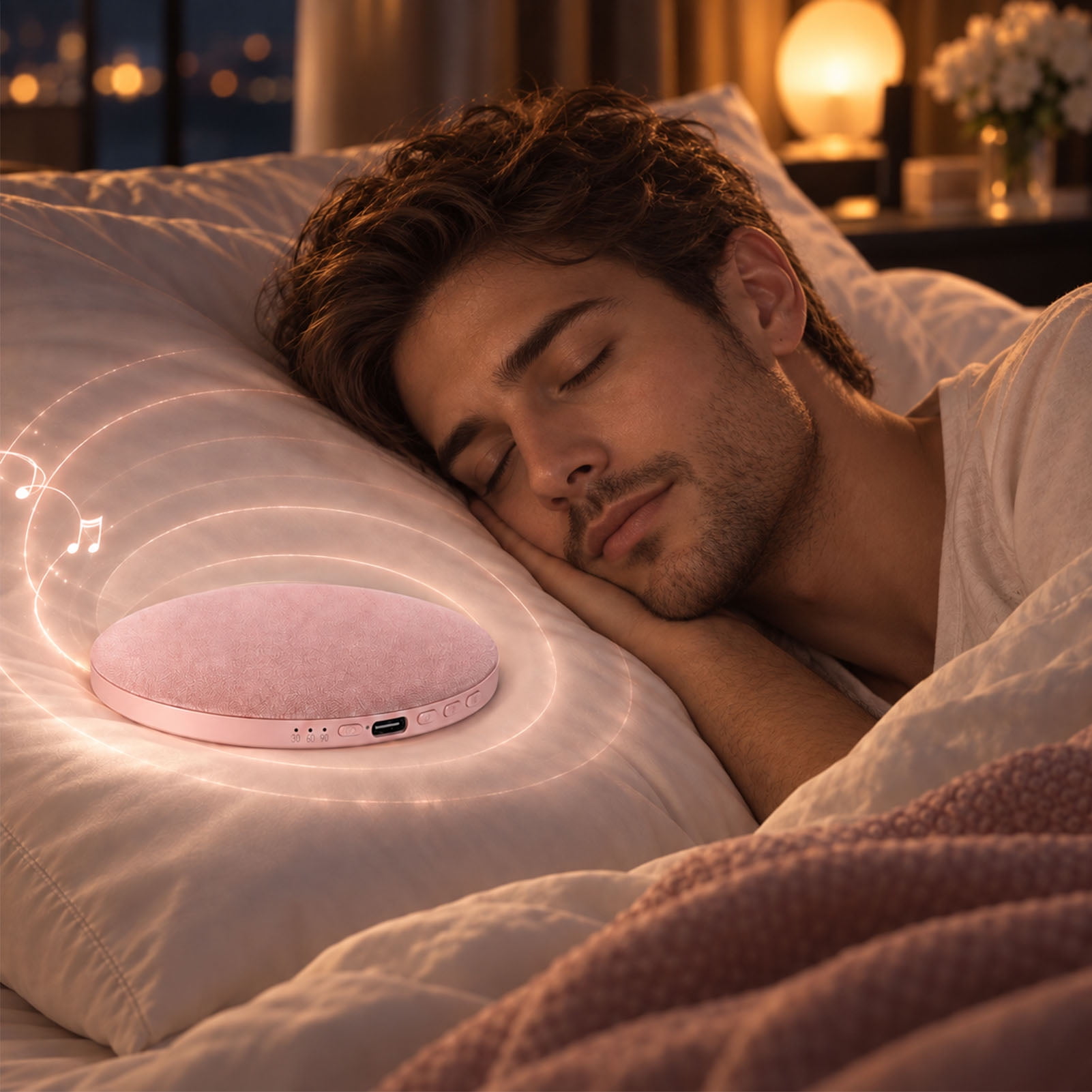 Electronic Avenue Under Pillow Speaker Under Pillow Speakers for Sleeping Dream Disc Ultra-Thin Bluetooth 5.4 with Built-In White Noise Soft Fabric Surface Gentle for Bedtime & Relaxation