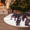 thumbnail image 5 of Daiia Cool Patriotic Buffalo Cowboy Drawing Merry Christmas Tree Skirt , Xmas Large Lace-up Tree Skirt, Santa Snowflakes Rustic Home Decorations New Year Party Farmhouse Decor-36", 5 of 6