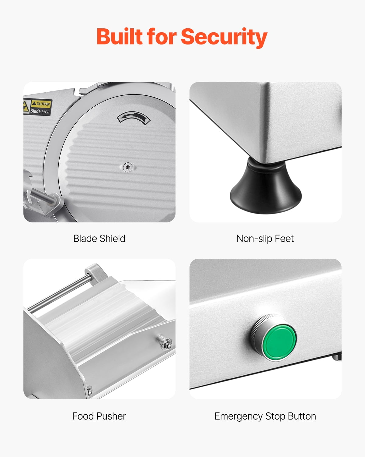 VEVOR Commercial Meat Slicer, 10 inch Electric Deli Food Slicer,180W Meat Cutter with a Premium 65Mn Blade,0-0.4 inch Adjustable Thickness,Food Slicer Machine for Meat Vegetables Hard Bread Cheese