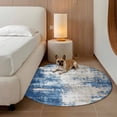 thumbnail image 2 of Abstract Mottled Texture Round Area&nbsp;Rug 6ft Vintage Blue Gary Gradient Non-Slip&nbsp;Washable Circle Rugs Soft Felt Indoor Floor Mat for Bedroom Kitchen Living Room Bathroom, 2 of 9