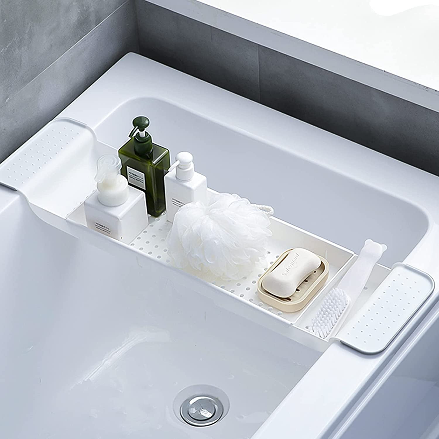 Bathtub Caddy Tray, Bathtub Tray Expandable, Bath Tub Table Caddy with