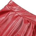 thumbnail image 4 of Hontri Skirt, Women's Casual Fashion Shiny Metallic Flared Pleated A-Line Mini Skirt Red Xl, 4 of 8