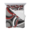 thumbnail image 7 of Grey Geometric Twin Size Down Alternative Comforter, Lightweight Comforter Quilt Bedding Set with Pillow Shams Modern Abstract Black White Red Striped All Seasons Bed Comforter Duvet Insert 68"x86", 7 of 7
