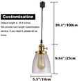 thumbnail image 7 of Kiven H-Type Track Lighting, 3-Light Modern Halo Track Pendant Light with Glass Lampshade,Dimmable H Track Light Pedant for Bedroom Kitchen Island Cafe, Cord length 39.4",Brass Finish, 7 of 7