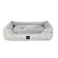 thumbnail image 2 of NICOLE MILLER NEW YORK PET Mod Damask Plushy Bolster Pet Bed, Cozy & Calming, Water Repellent, Non-Slip Bottom, 100% Machine Washable, Grey, Small 24"x19"x7", 2 of 13