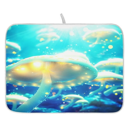 

Mushroom Dish Drying Mat for Kitchen Quick Drying Absorbent Soft Durable 16 x 18